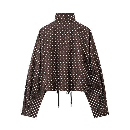 Women's Jackets Fashion Polka Dot Bomber Jacket Spring Women Long Sleeve Loose Jackets Coats Streetwear Female Outerwear Tops