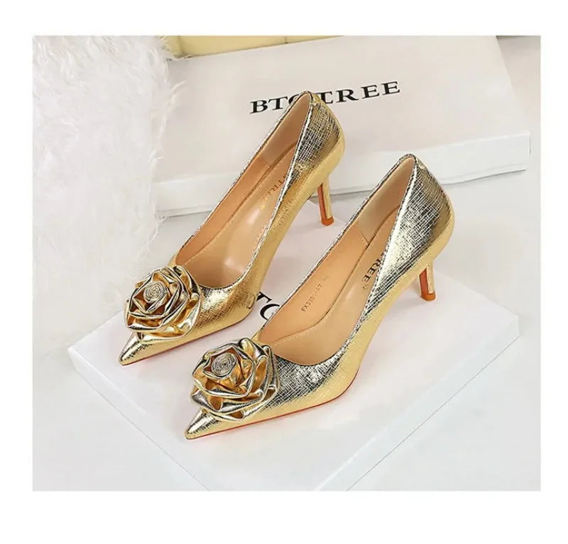 Luxury Designer Women Shoes New Fashion Patent Leather Pointed Tip High Heels for Woman Elegant France Casual Shoe Zapatos Mujer