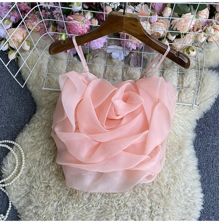 Spaghetti Strap Tank Top for Women New Arrival Slash Neck Tulle Bare Midriff Skinny Camis Summer Versatile Gallus Dropshipping