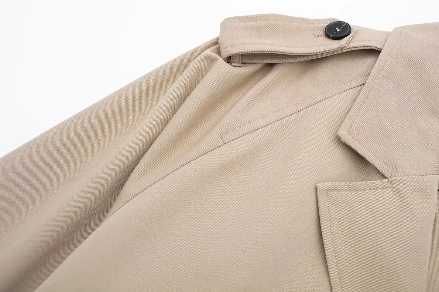 HH 2025 Women Belt Cropped Trench Spring Jacket Vintage Streetwear Double Breasted Long Sleeve Top Female Coat Outfits