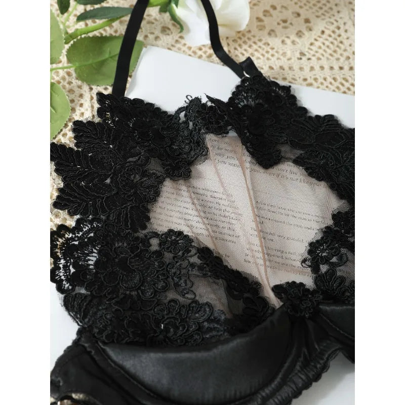 Backless Tank Tops for Women Hollow Out Neck-mounted Bare Midriff Build in Bra Lace Patchwork Camis Summer Gallus Dropshipping