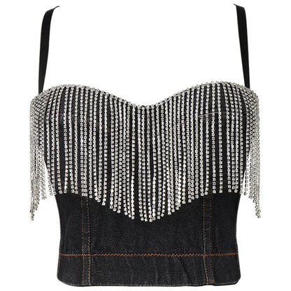 Faionable Street Sle Sequin Slim Tank Top Women's Casual Bright Spangles Strap Vest Ladies' Polyester Streetwear