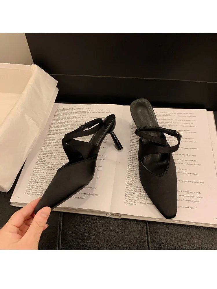 Designer Luxury Summer High Heel Women Sandals Fashion Cross Ankle Strap Singbacks Pumps Elegant Party Dancing Female Sandalias