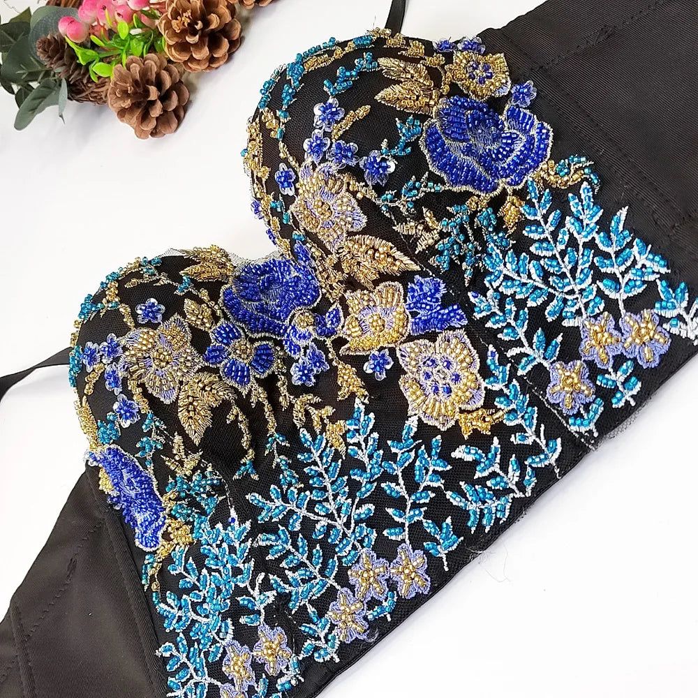 Women Tank Tops Sexy Sequined Diamond Bra Woman Clothes Push Up Bustier Club y2k Crop Top Party Ladies Corset Blusas Ropa Mujer