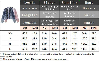 HH Floral Print Jacket For Women Autumn Quilted Reversible Cotton Coat Cardigan Long Sleeve Jackets Elegant Woman Streetwear