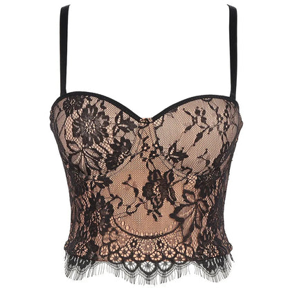 Floral Lace Lady Bustier Elegant Shaping Sexy Lace Women Corset Girls Slim Evening Wear Crops Lady Short Sweet Body Shaper Top