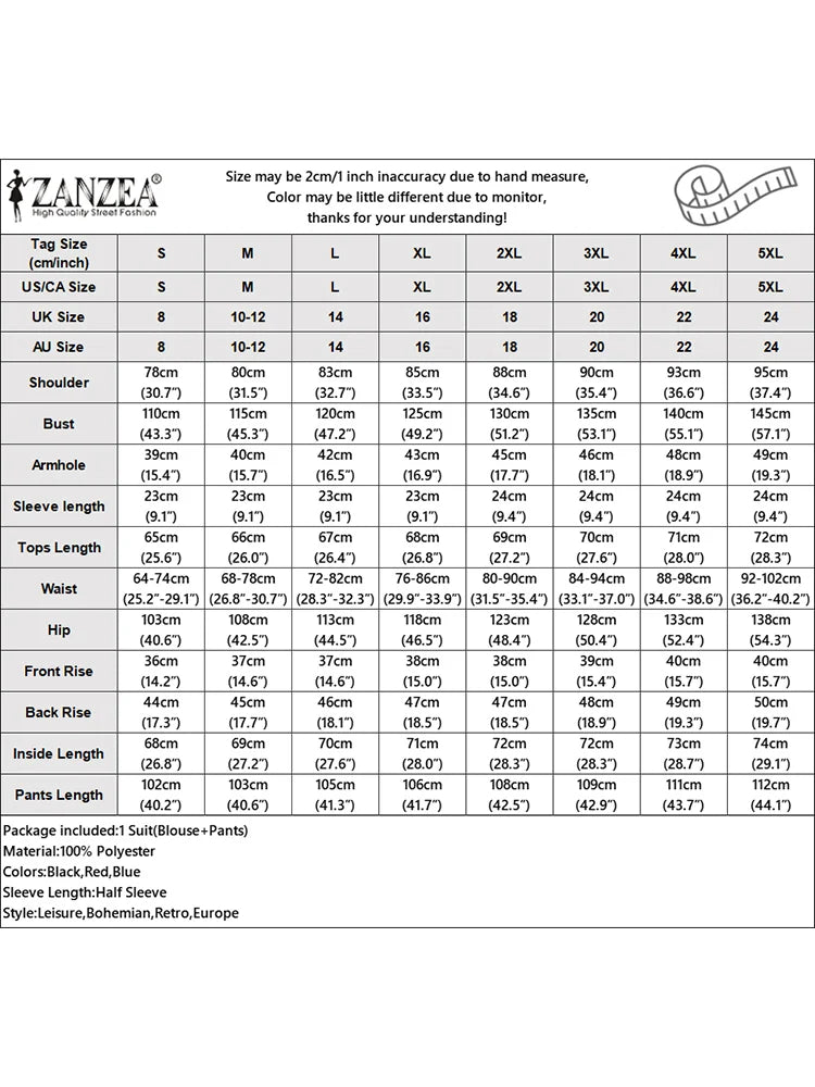 Women Pants Sets ZANZEA Fashion Summer 2 Piece Sets Plaid Outfits Casual Half Sleeve Blouse Wide Leg Trousers Street Tracksuit