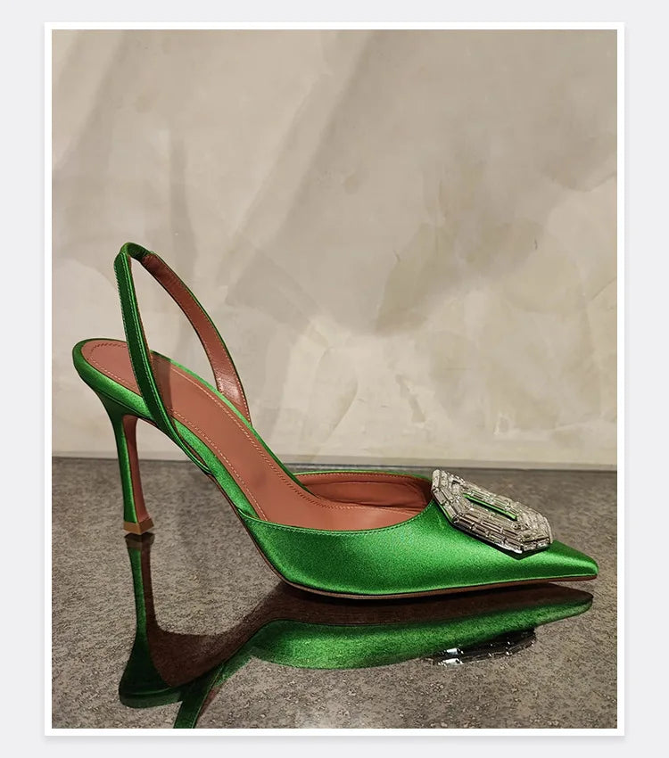 Water Diamond Buckle Toe Sandals 2026 New Pointed Thin Heel Hollow Banquet High Heels Platform Sandals Women Shoes