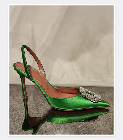 Water Diamond Buckle Toe Sandals 2026 New Pointed Thin Heel Hollow Banquet High Heels Platform Sandals Women Shoes