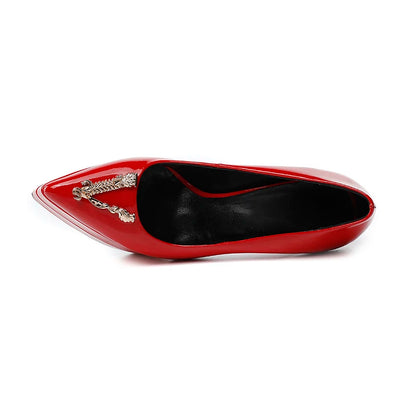 2023 15cm Stiletto High Heel Pointed Lacquer Leather Fashion Sexy High Heels Wedding Party Luxury Brand High Heels Women's Shoes