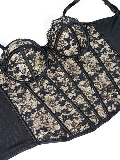 Floral Lace Lady Bustier Elegant Shaping Sexy Lace Women Corset Girls Slim Evening Wear Crops Lady Short Sweet Body Shaper Top