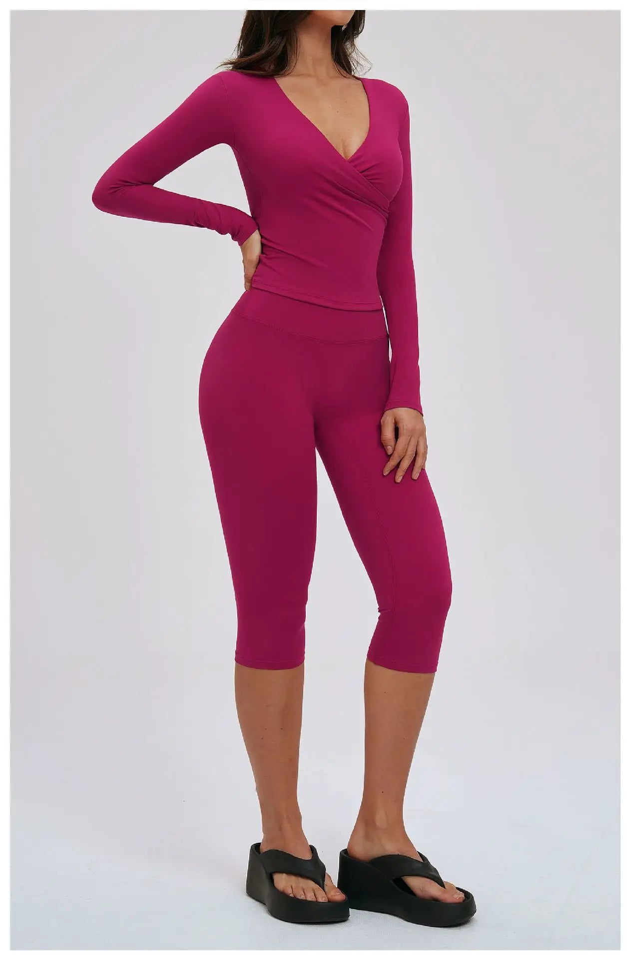 2PCS Gym Tracksuits Yoga Set Female Fitness Suit Deep V Yoga Bra Athletic Wear Women High Waist Workout Flared pants Sports Suit