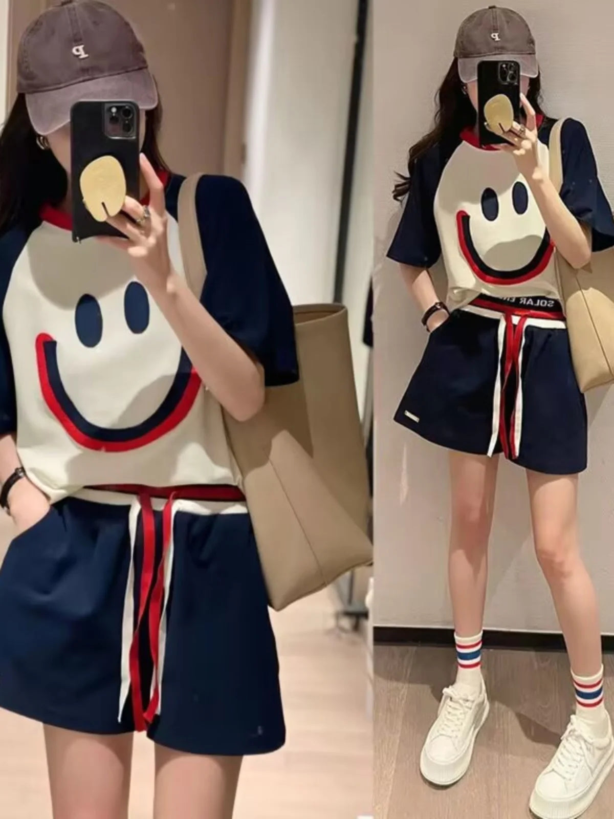 Summer 2023 plus Size Women's Fashionable Soft Style Meat Covering Two-Piece Set Street Style Cute Casual Sportswear Ensemble