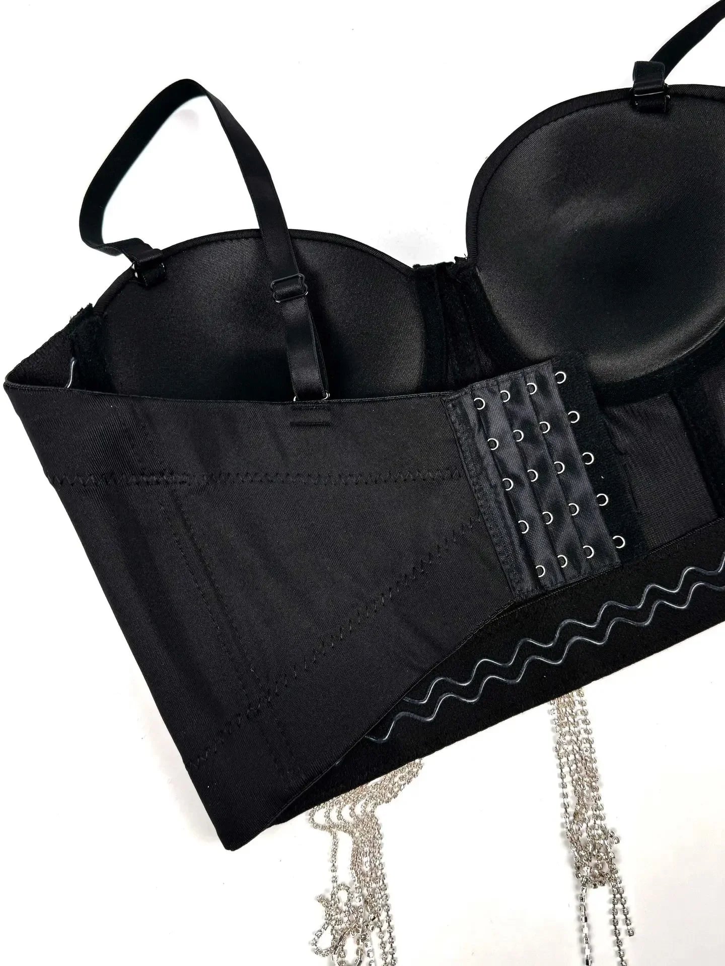 Fashion Women Diamonds Embroidery Flowers Tassel Bustier Corset Crop Tops To Wear suspender vest