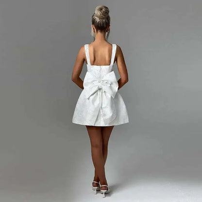 Avrilyaan Bow Spaghetti Strap Backless Sexy A-line Dress Women Strapless Party Dress Elegant Bodycon Mini Summer Dress Vestidos