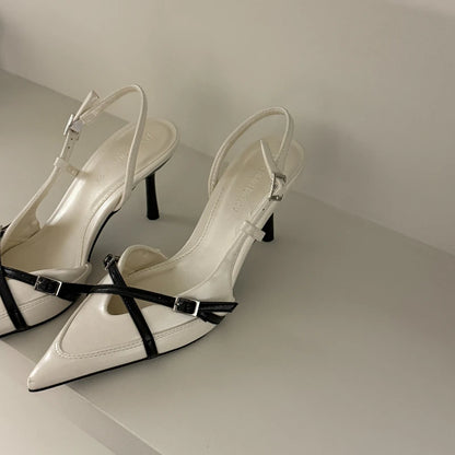 2026Summer New Luxury Women's Sandals Fashionable Color Block Stiletto Sandals Elegant Dress Party Open-Heel Women's High Heels