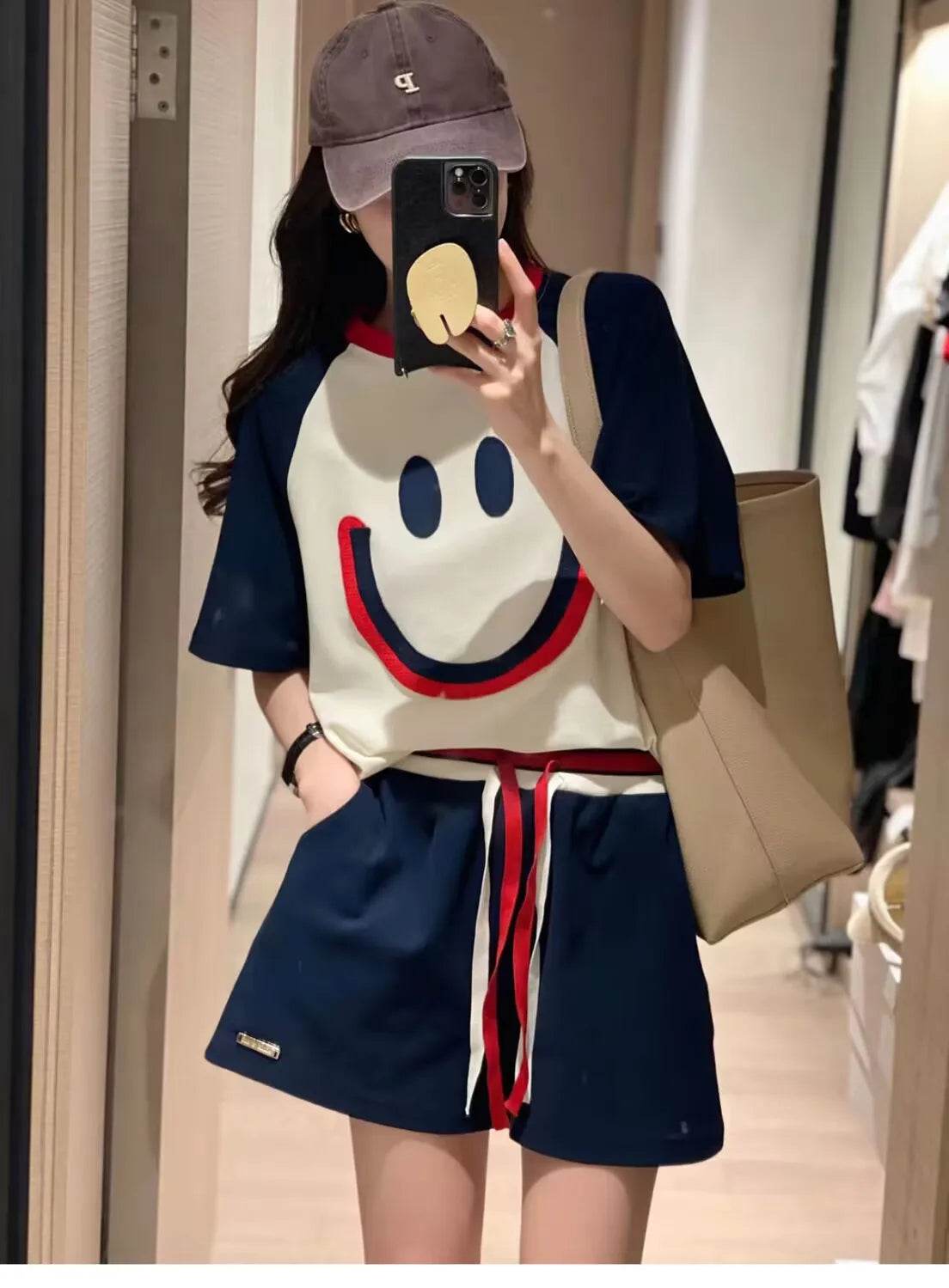 Summer 2023 plus Size Women's Fashionable Soft Style Meat Covering Two-Piece Set Street Style Cute Casual Sportswear Ensemble