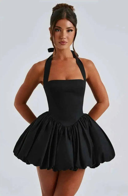 Townlike Waist Wrap A-line Ball Gown Dress Women Halter Mini 2025 Spring Summer Dress Nightclub Sexy Party Dresses