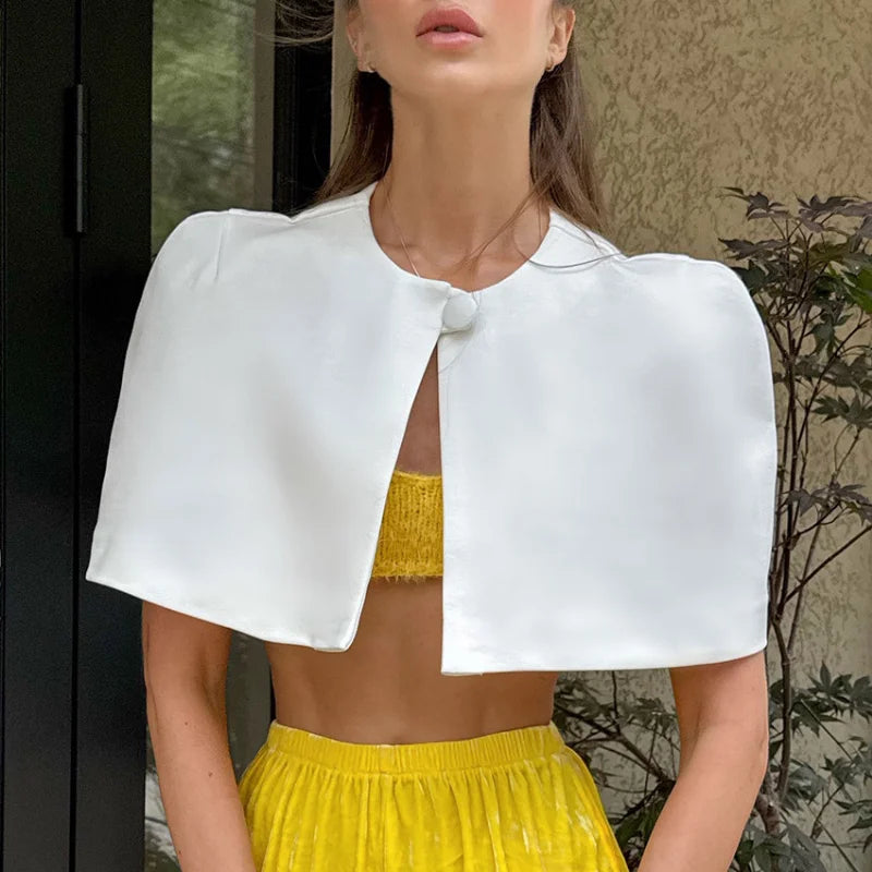 Women Elegant Gold Sparkle Capelet Top Shiny Tweed Shoulder Wrap Turtleneck Short Cloak New Lady Evening Club Party Tops 2026