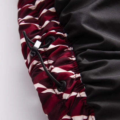 2026 New Winter Women's Elegant Hooded Zipper Burgundy Skiing Padded Sport Coats Lady Chic Thicken Warm Windproof Jackets Parkas