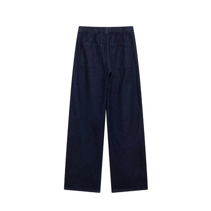KONDALA Women High Street Denim Set Spring Fall Trendy Side Stripe Stand Collar Zipper Jacket Lace-up Pant 2026 Casual Pants Set