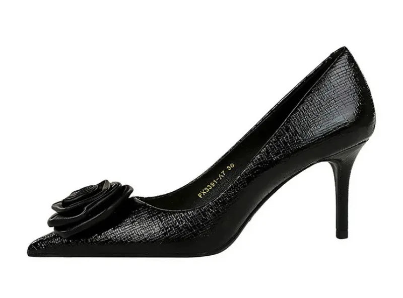 Luxury Designer Women Shoes New Fashion Patent Leather Pointed Tip High Heels for Woman Elegant France Casual Shoe Zapatos Mujer