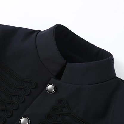 Vintage Napoleon Short Jacket for Women Stand Collar Full Sleeve Single-Breasted Slim Coat 2026 Spring Lady New Streetwear