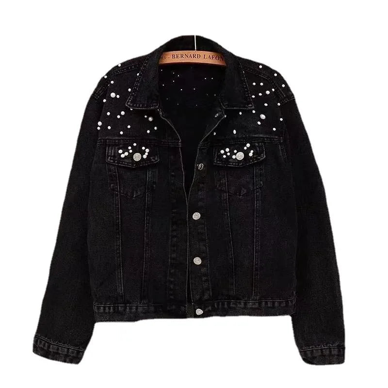 Denim Coat Women Denim Coat Turn Down Collar Single Breasted Full Sleeve Jackets Loose Casual Regular Short Jacket 2024