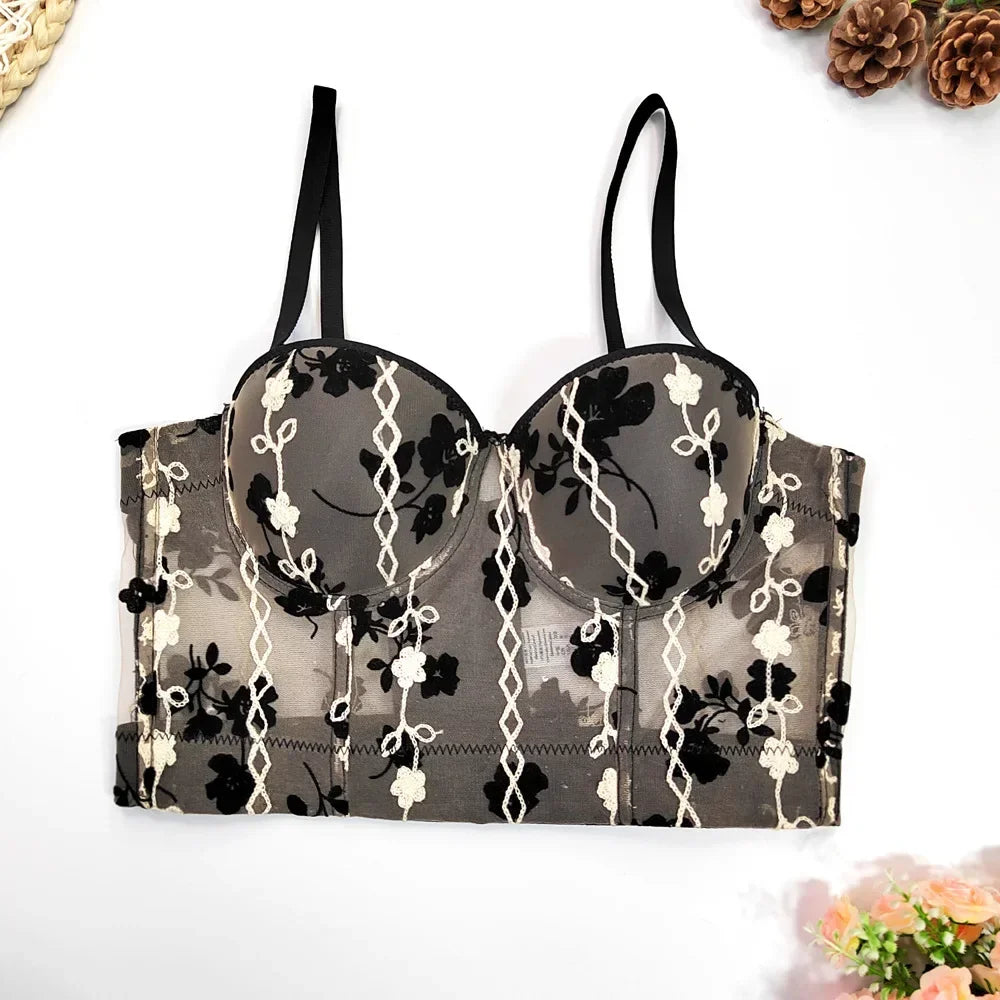 Women Tank Tops Sexy Sequined Diamond Bra Woman Clothes Push Up Bustier Club y2k Crop Top Party Ladies Corset Blusas Ropa Mujer