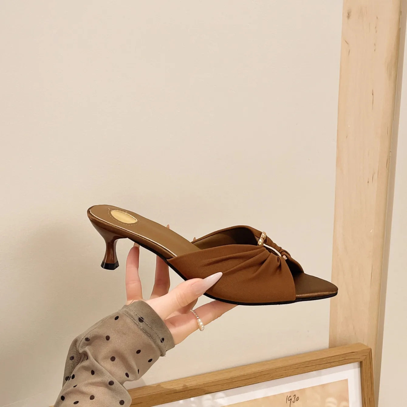 Women Summer Lightweight Slippers Elegant Open Toe Thin Heels Party Stripper Mules Female Slides Shoes Luxury High Heel Sandals
