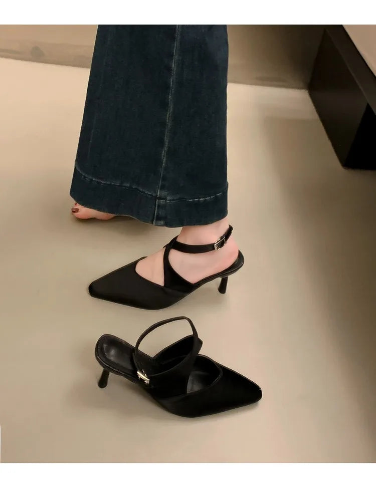Designer Luxury Summer High Heel Women Sandals Fashion Cross Ankle Strap Singbacks Pumps Elegant Party Dancing Female Sandalias