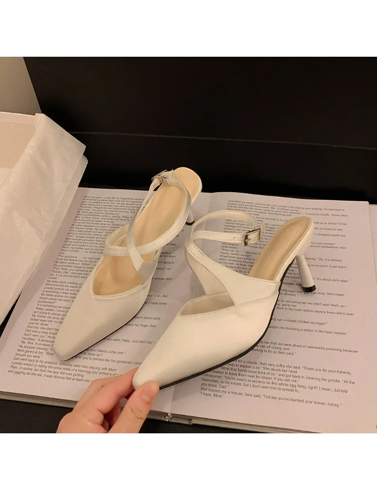 Designer Luxury Summer High Heel Women Sandals Fashion Cross Ankle Strap Singbacks Pumps Elegant Party Dancing Female Sandalias