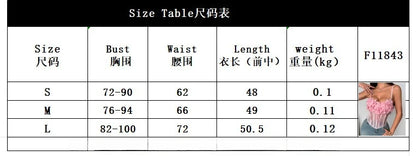 New women's slim fit vest, sexy women's transparent mesh fabric, three-dimensional floral decoration on the chest