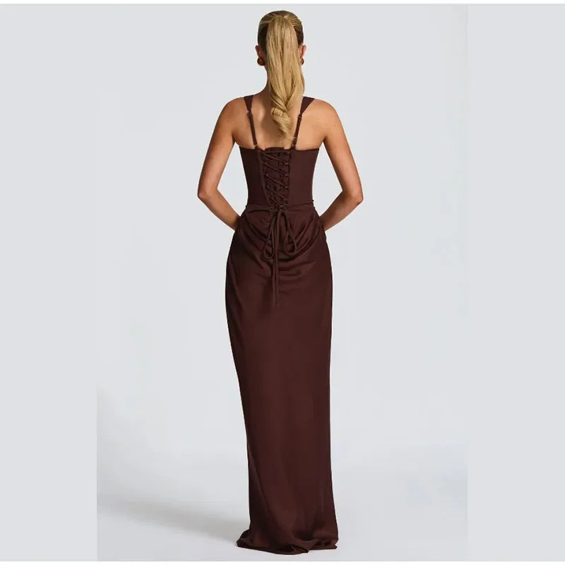 Women Sexy Square-neck Halter Mini Dress 2025 Pleated Sleeveless Backless High Waist Bodycon Dresses New Summer Lady Party Robes