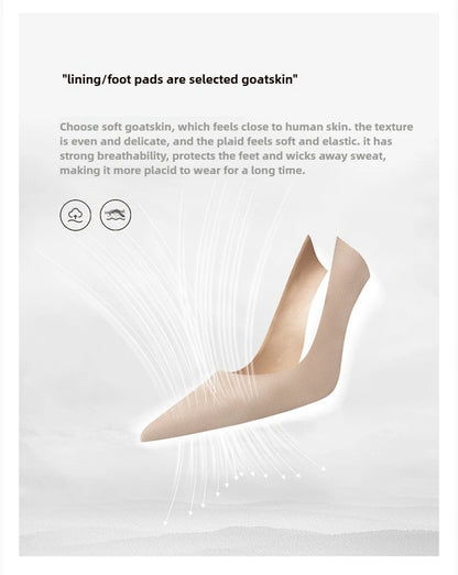 Summer New Women's Black Leather Woven Fashionable and Sexy Pointed Thin Heel High-heeled Shoes