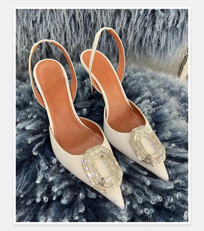 Water Diamond Buckle Toe Sandals 2026 New Pointed Thin Heel Hollow Banquet High Heels Platform Sandals Women Shoes