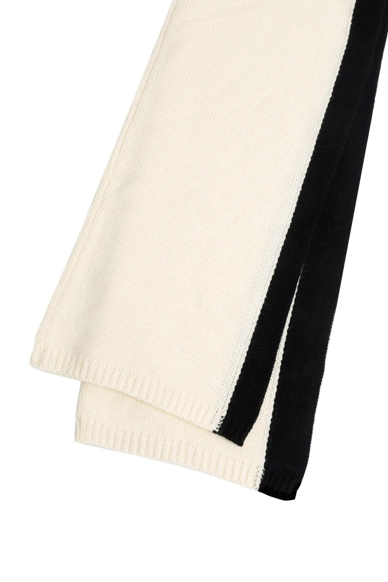 Women's Two-Piece Knit Set Contrast Trim Cardigan & Wide-Leg Pants Casual Loungewear (White/Navy Blue)