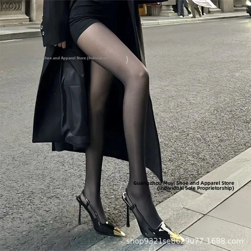 High Quality Yangshenglin Metal Head Thin Heel High Heels 2025 Hot Black Patent Leather Covering Square Head Elegant Lady Style