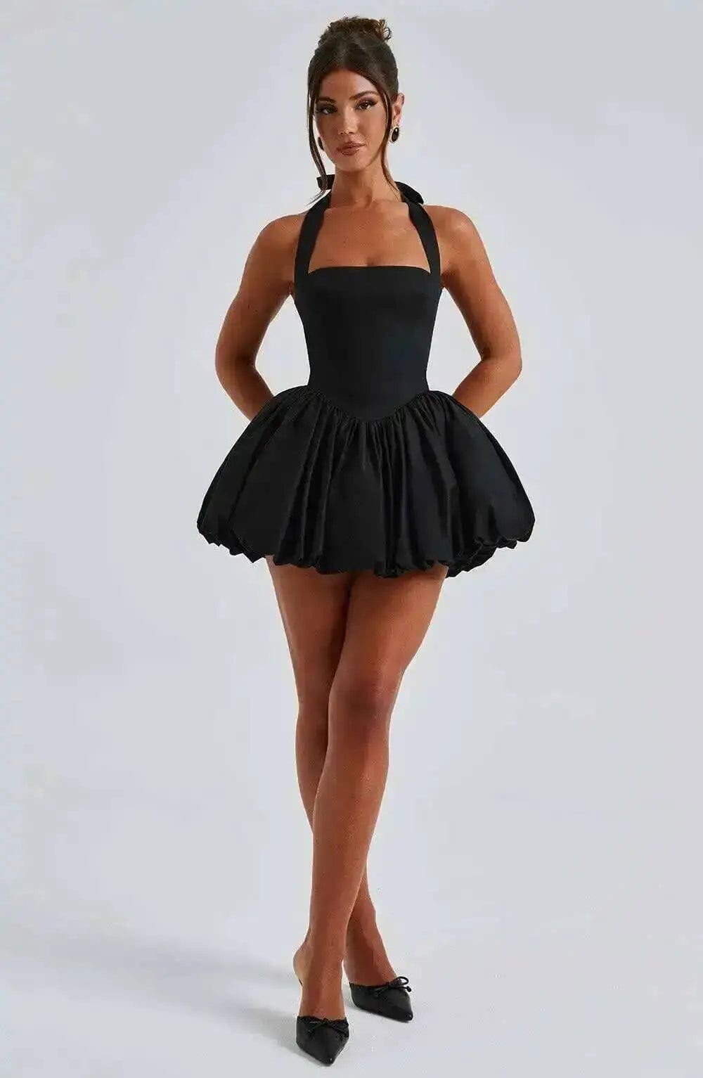 Townlike Waist Wrap A-line Ball Gown Dress Women Halter Mini 2025 Spring Summer Dress Nightclub Sexy Party Dresses