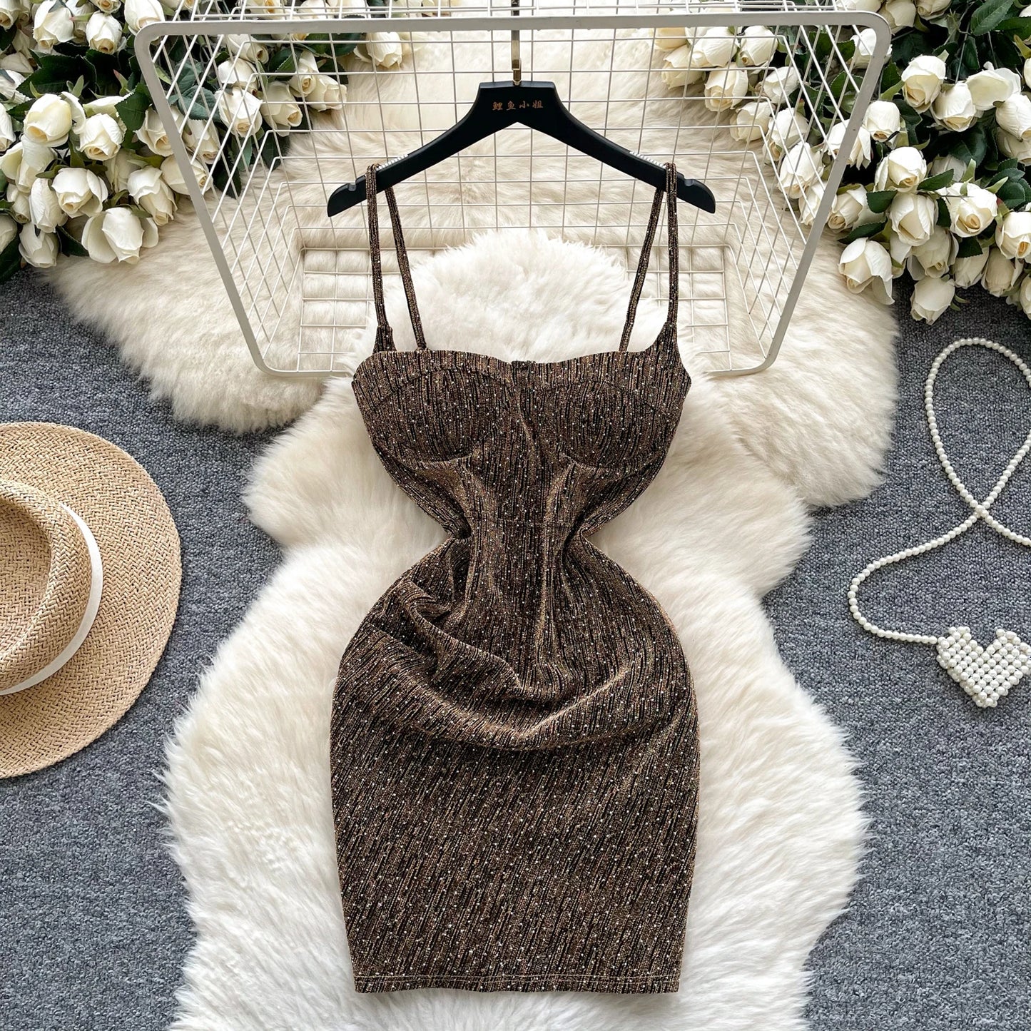 Sexy sleeveless glitter Backless Off Shoulder Fashion Birthday Party Evening Vestido Women Goth Slim Summer Hip Wrap Dress