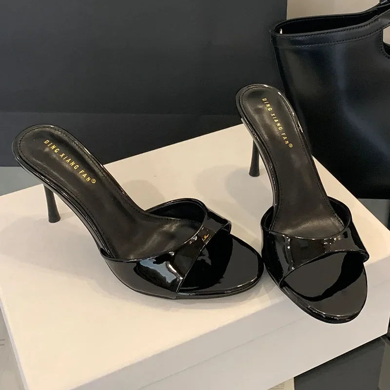 2025 New Slip On Women Stiletto Heels Shoes Luxury Fashion Round Toe Ladies High Heels Pumps Shoes Female Slides Footwear