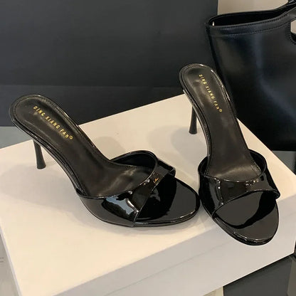 2025 New Slip On Women Stiletto Heels Shoes Luxury Fashion Round Toe Ladies High Heels Pumps Shoes Female Slides Footwear