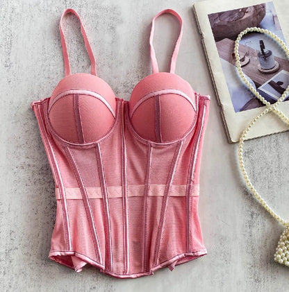 Transparent Mesh Sexy Waisted Lady Corset Elegant Shaping Women Bustier Girls Slim Evening Wear Crops Top Lady Short Body Shaper