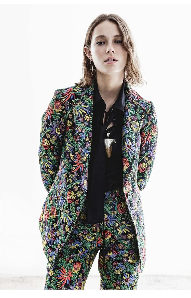 Yarn-dyed Jacquard Fabric Autumn Winter Flower Dress Suit Jacket Clothing European Brand Fashion Design Diy Sewing Cloth