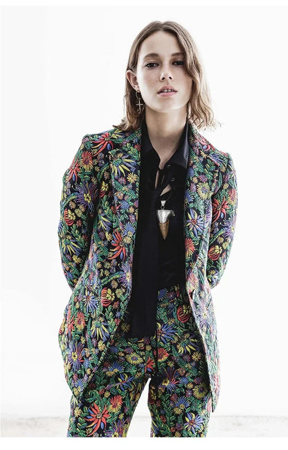 Yarn-dyed Jacquard Fabric Autumn Winter Flower Dress Suit Jacket Clothing European Brand Fashion Design Diy Sewing Cloth