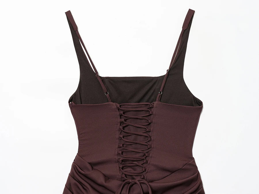 French Style Women Ruched Short Dress Fashion Summer Party Evening Gown Spaghetti Strap Bodycon Sexy Bandage Corset Mini Dress