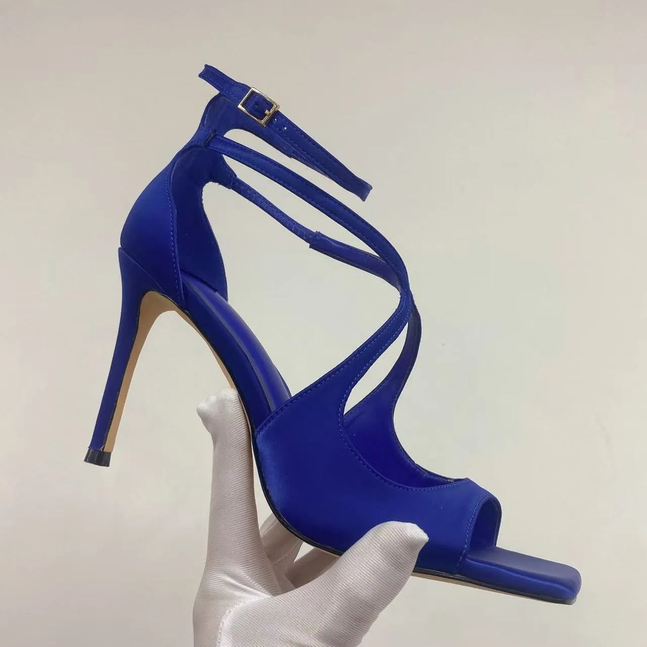 2026Ladies' Summer New Fashionable High-heeled Open Toed Sandals Square Toe Party Sexy 34-43Large Women's Shoes