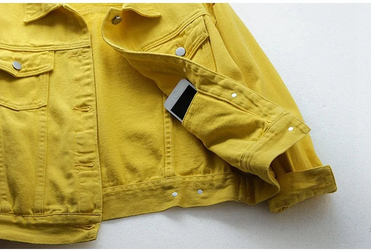 Classic Denim Jacket Women Jeans 2023 Jean Boyfriend Jackets for Women Oversize Loose Coat Veste Femme Purple White Yellow Mujer