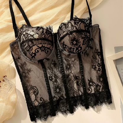 Floral Lace Lady Bustier Elegant Shaping Sexy Lace Women Corset Girls Slim Evening Wear Crops Lady Short Sweet Body Shaper Top
