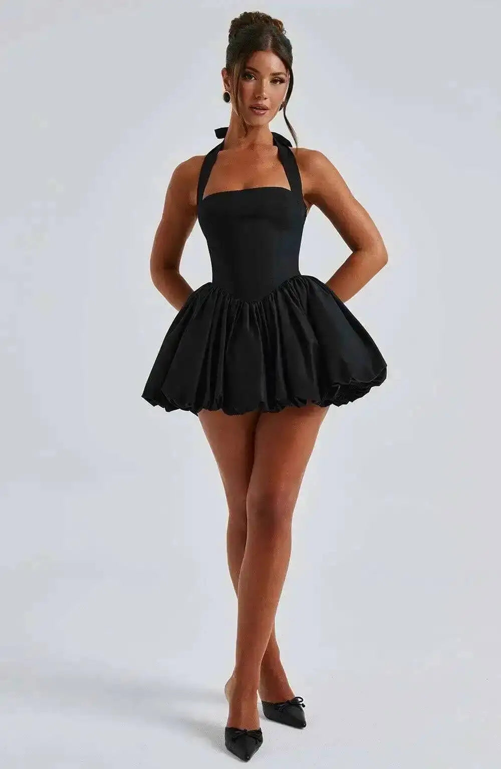 Townlike Waist Wrap A-line Ball Gown Dress Women Halter Mini 2025 Spring Summer Dress Nightclub Sexy Party Dresses